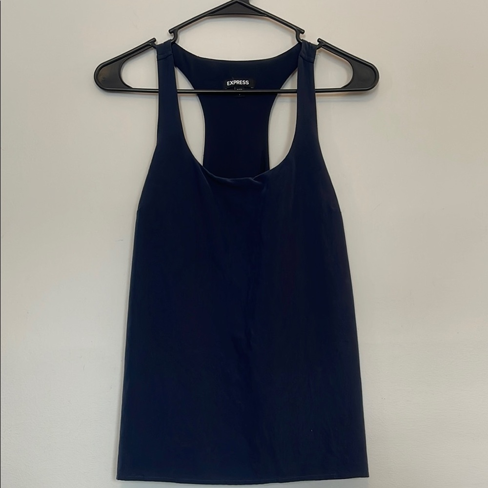 Express Women's Navy Blue Racerback Tank Top